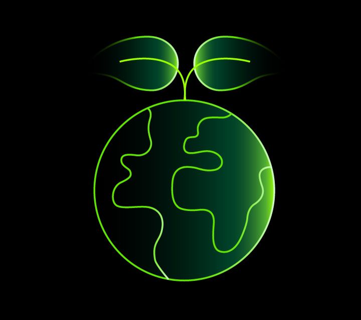 Symbol einer Erde mit Blättern