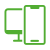 Grünes Symbol eines Desktop-Computers und eines Smartphones.