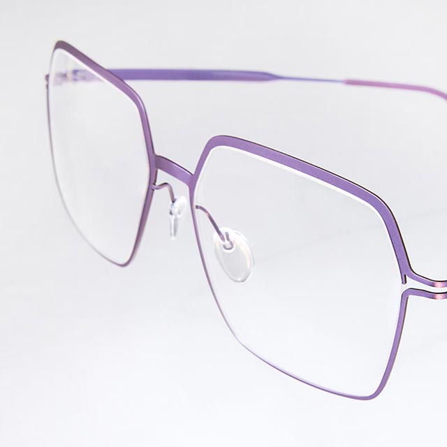 violet full-rim glasses