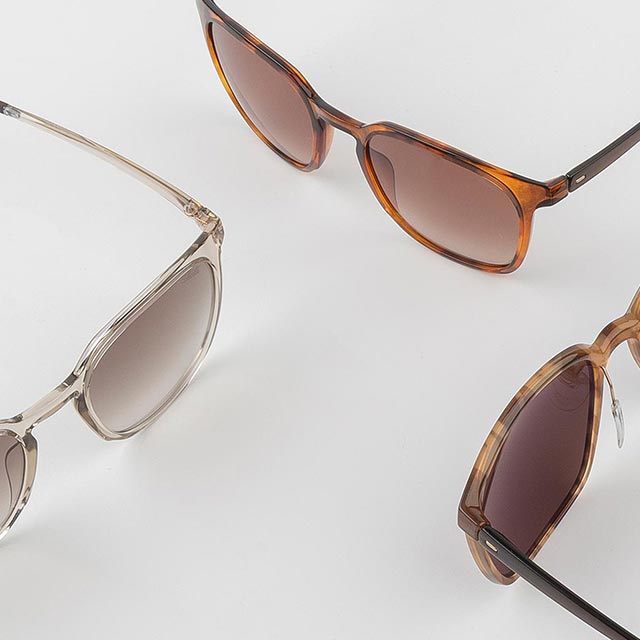 3 full-rim sunglasses with different tints