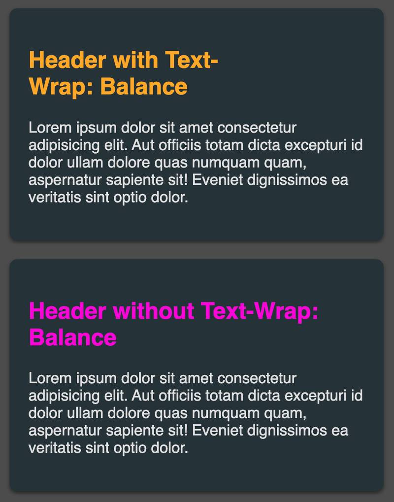 Demonstration of how text-wrap:balance optimizes character count per line