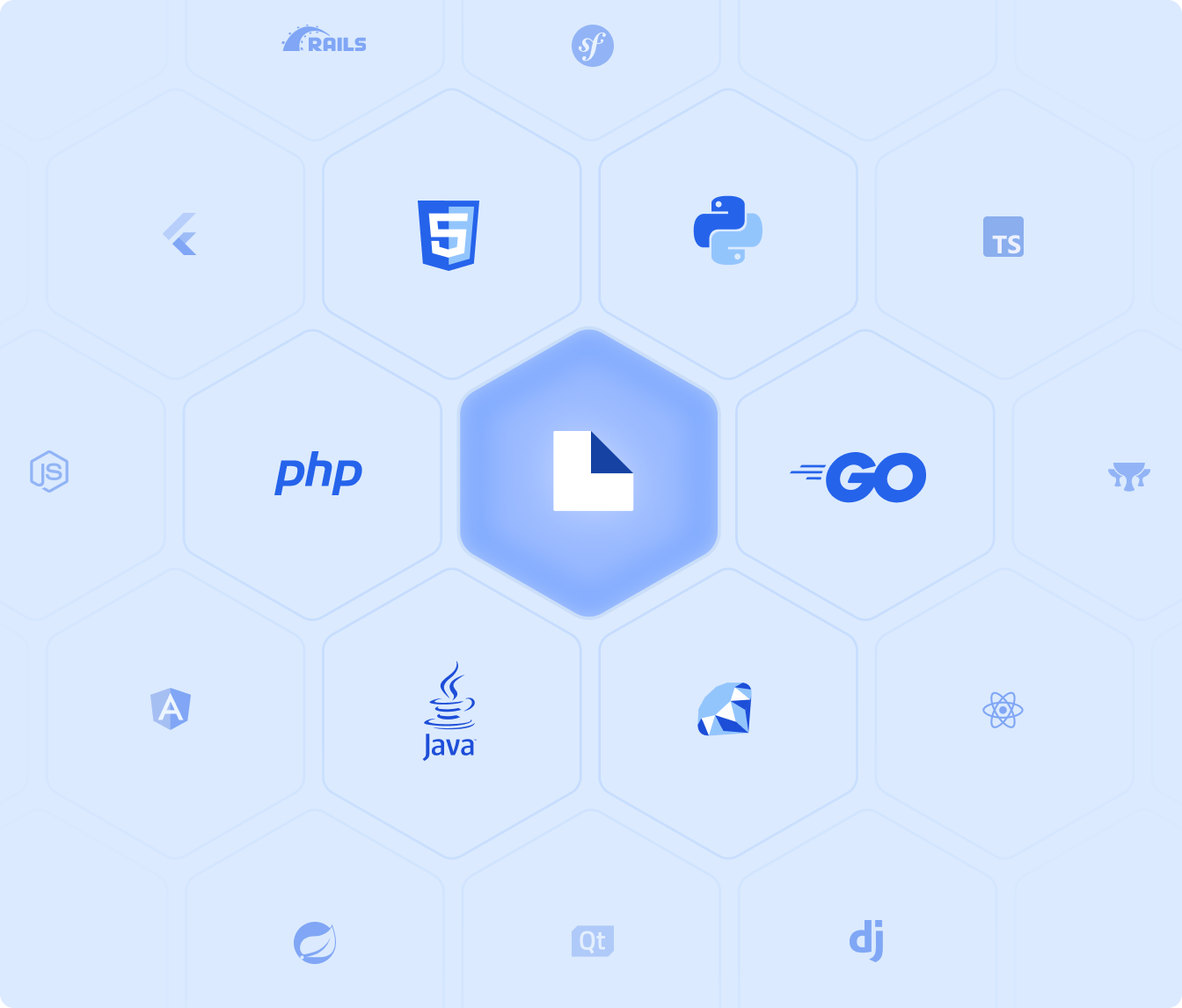 Web application localization overview showing LingoHub integration with JavaScript, Python, PHP, Go, Java, and modern web frameworks for scalable multilingual web development.