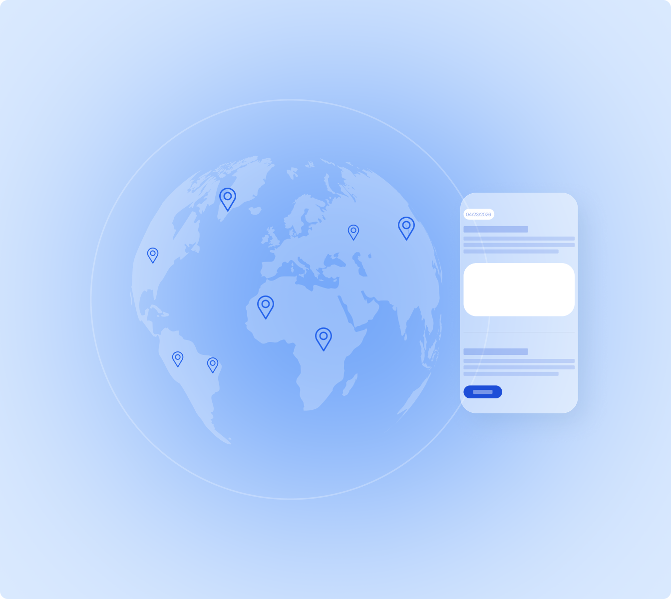 Illustration of global localization workflow with Azure DevOps integration showing worldwide content delivery and faster time-to-market for multilingual app releases.