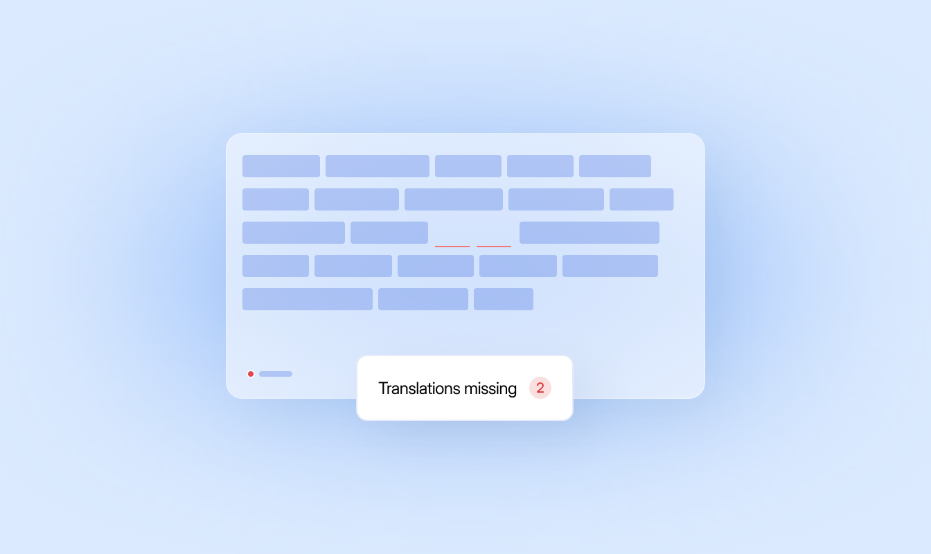 Empty target quality check in LingoHub highlighting two missing translations in localized content to help teams identify untranslated segments before release.