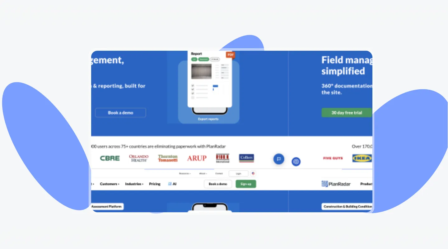 PlanRadar construction and facility management platform website localized for international users through automated translation workflows.