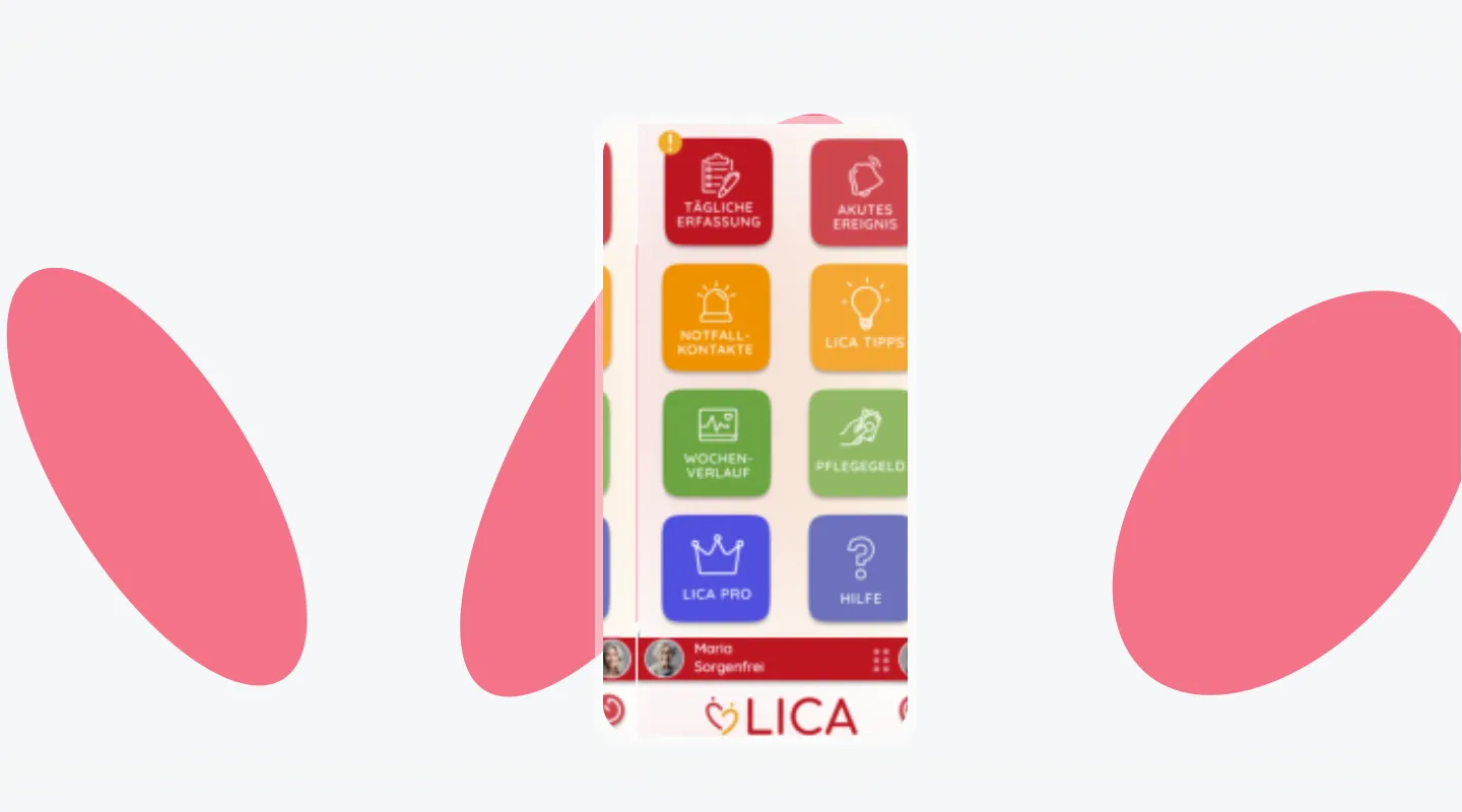 LICA Life Care mobile app interface showcasing multilingual healthcare and patient support content localized with LingoHub.