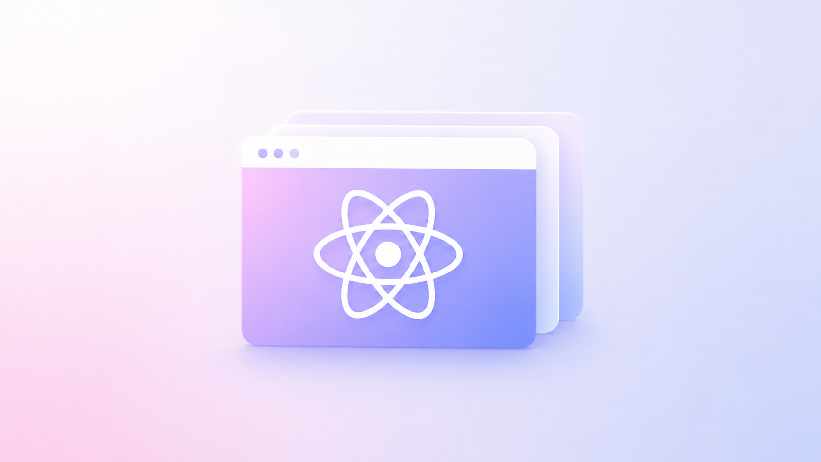 Stylized React browser window illustration representing i18next in React for building multilingual React applications with scalable localization and translation management.