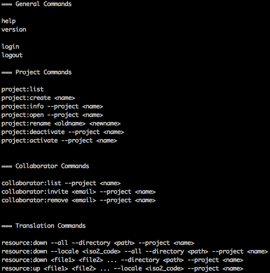 lingohub cli client commands