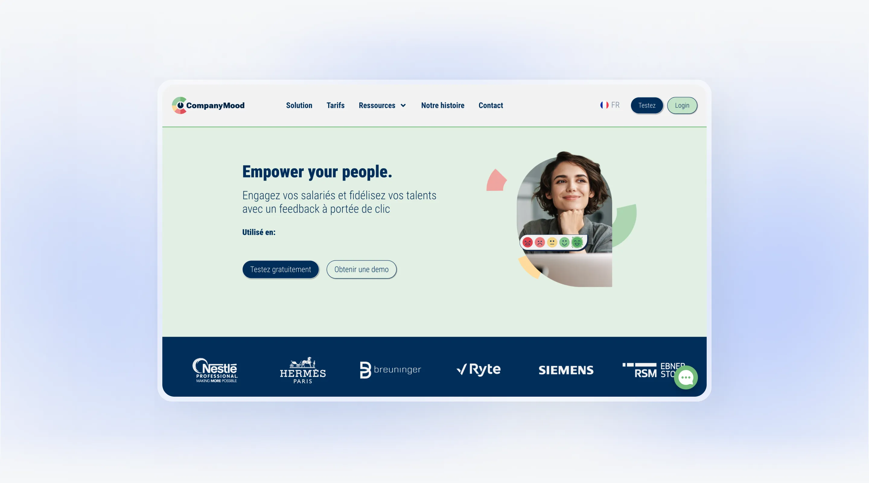 CompanyMood employee engagement platform localized for international teams using LingoHub translation management.