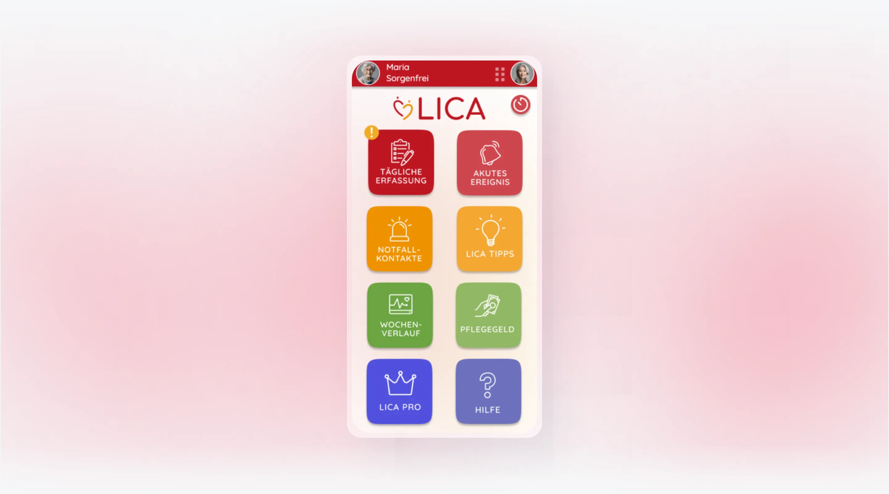 LICA Life Care mobile app interface showcasing multilingual healthcare and patient support content localized with LingoHub.