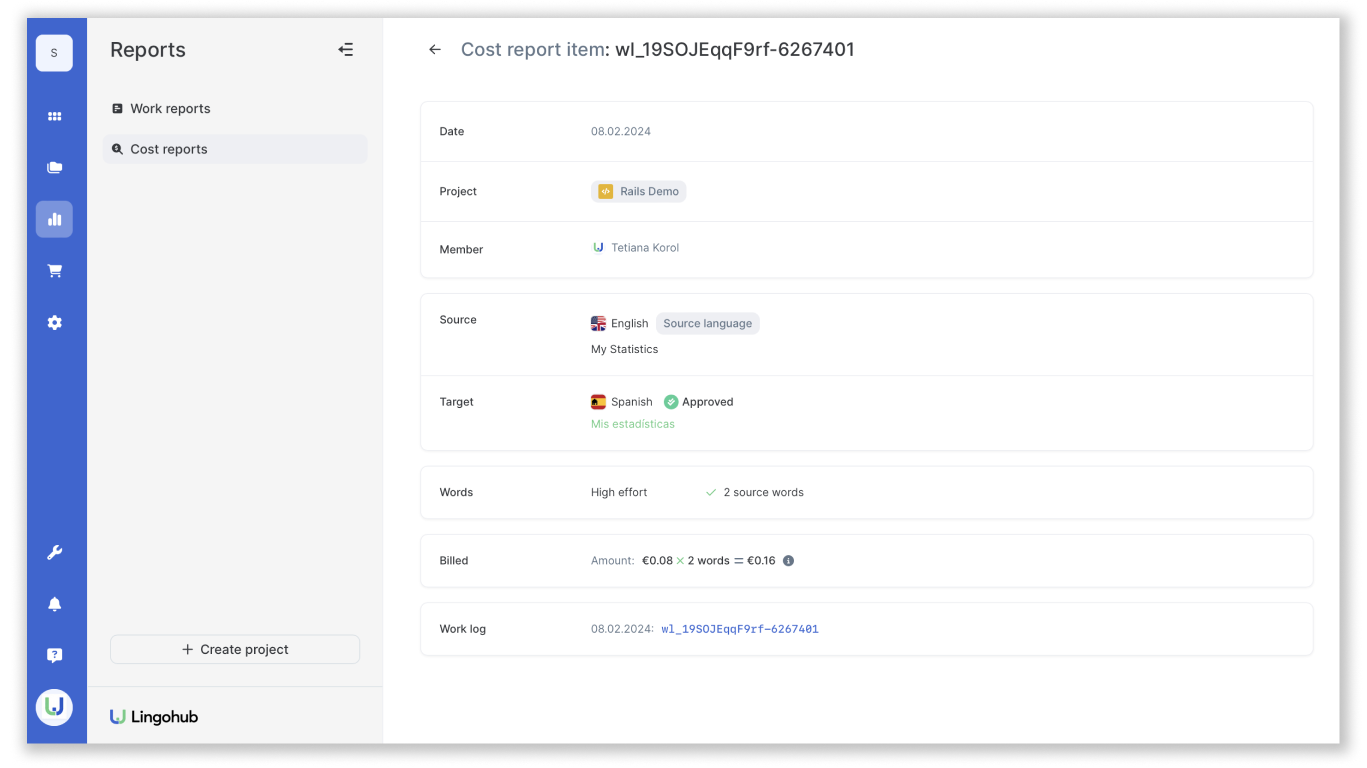 cost report