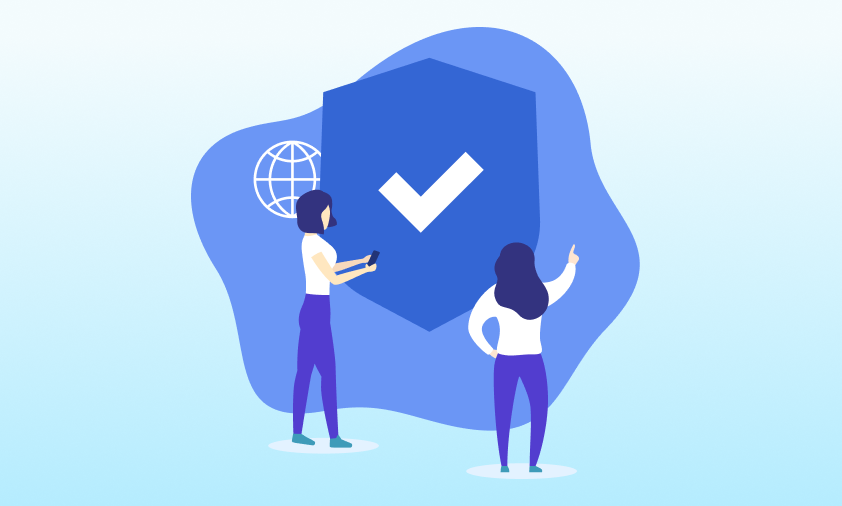 The illustration shows a big check mark, indicating successful localization testing.