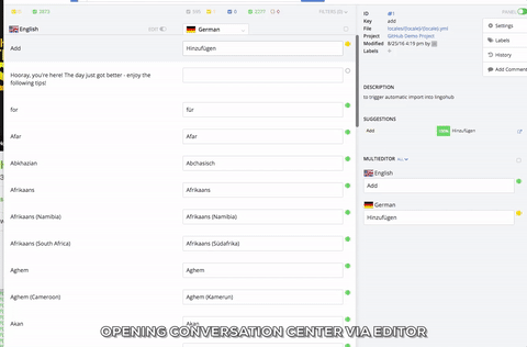 conversation center editor