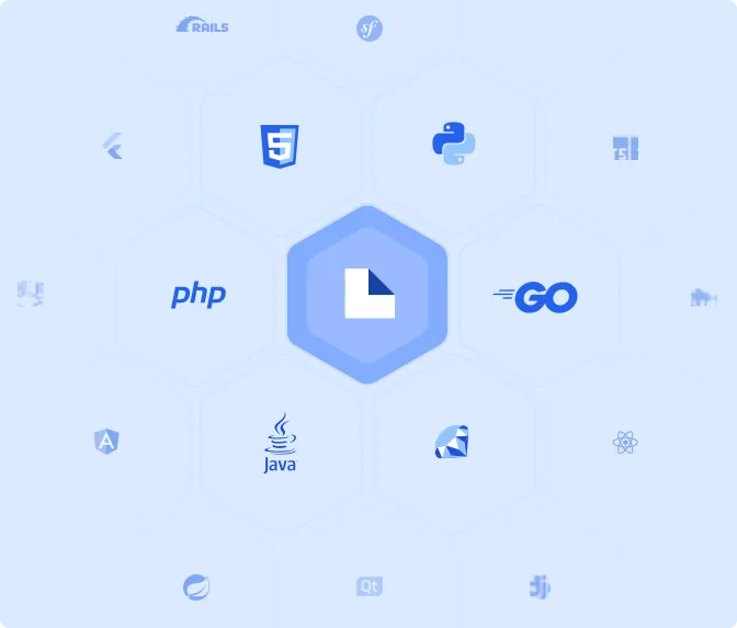 Web application localization overview showing LingoHub integration with JavaScript, Python, PHP, Go, Java, and modern web frameworks for scalable multilingual web development.