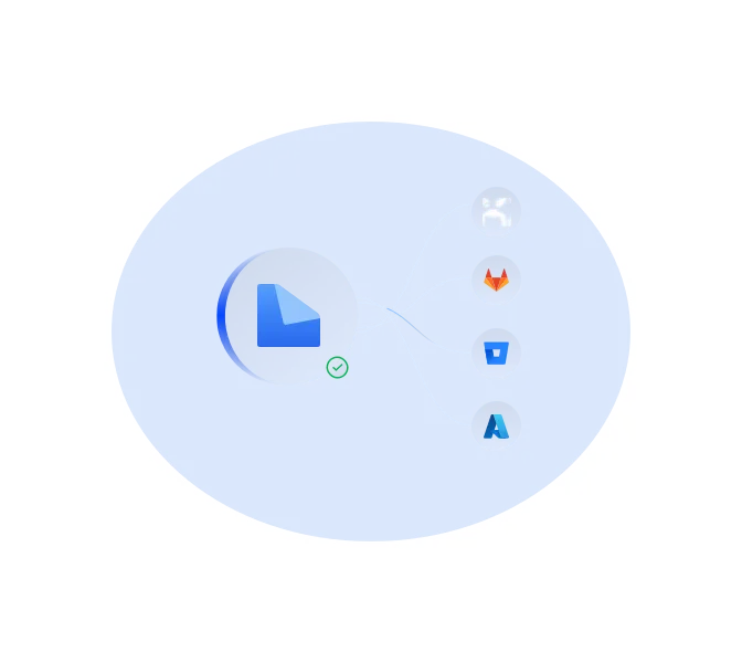 Dark-themed developer localization dashboard showing LingoHub integration with GitHub, GitLab, Bitbucket, and Azure DevOps for automated sync, branching support, and mobile app release workflows.