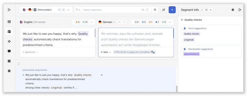 quality checks in the editor