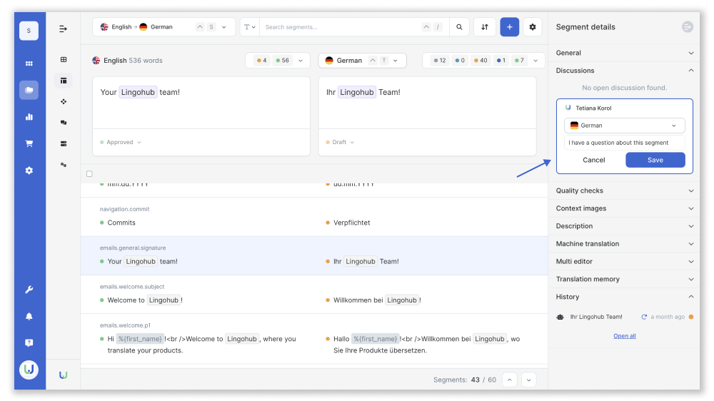 lingohub discussions tool