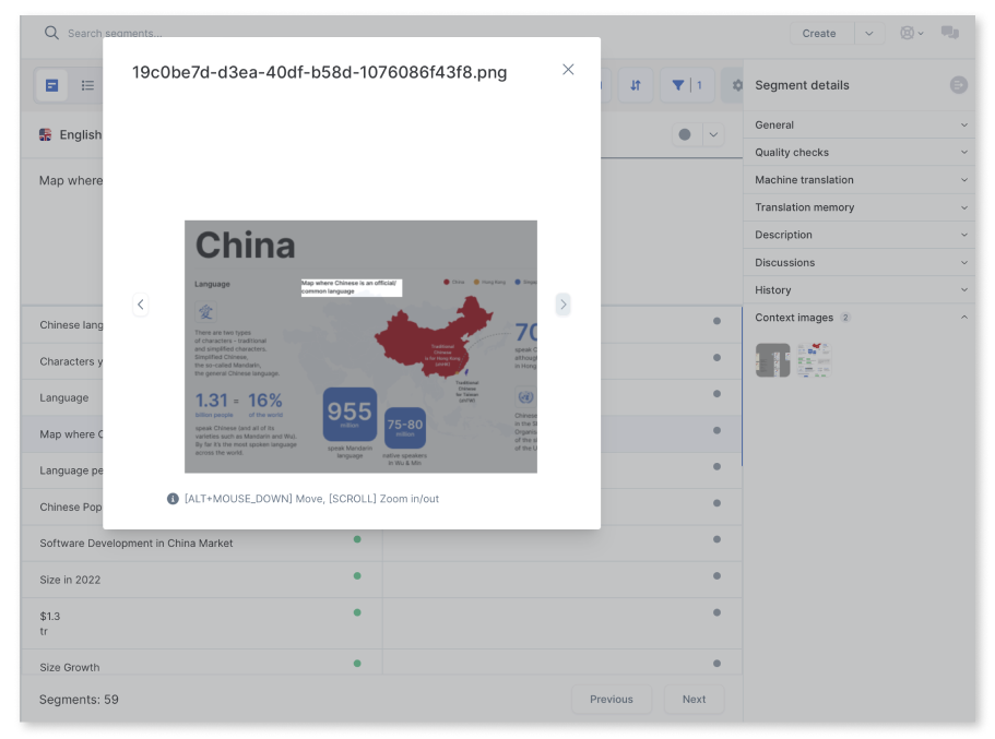 context image in the editor