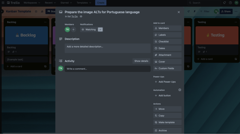 trello task example
