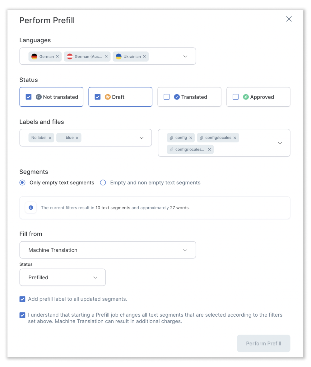perform prefill