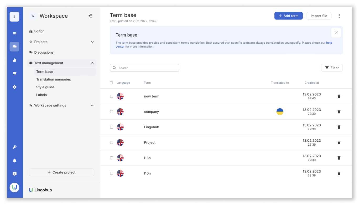 create a term base