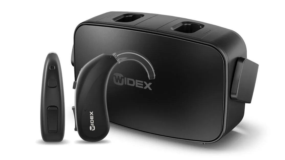 The rechargeable Widex MOMENT BTE R D hearing aid is fully compatible with the Android Audio Streaming for Hearing Aids (ASHA) standard.