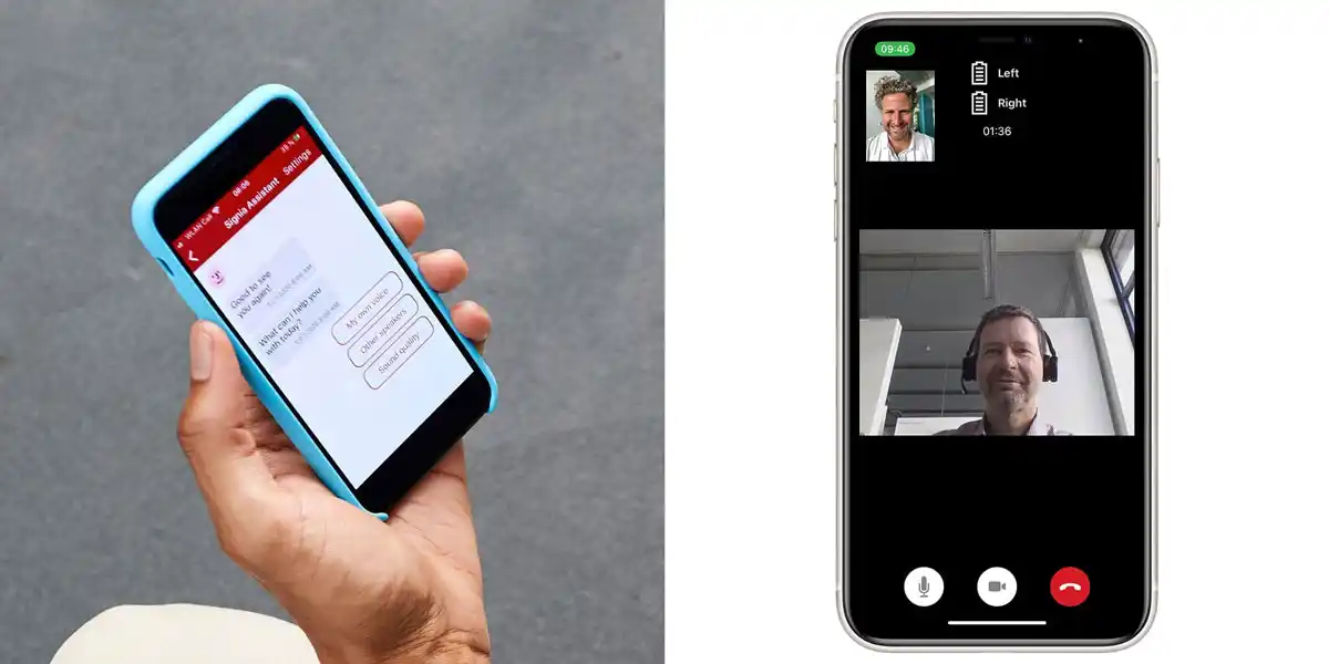 Signia Assistant (left) and TeleCare (right).
