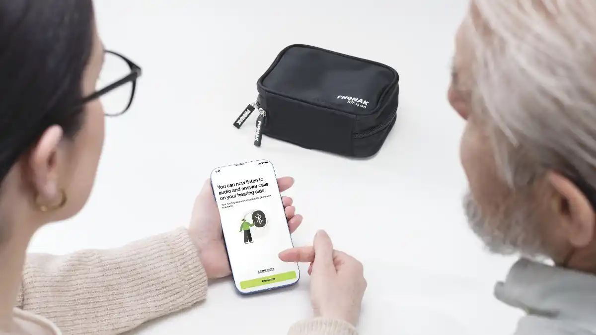 Pairing the new Infinio Ultra hearing aids can now be accomplished in one easy step.