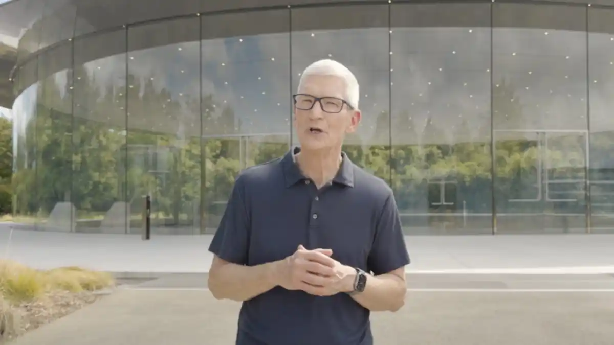 Apple CEO Tim Cook at the company's September 9 “Awe Dropping” event in which they unveiled AirPods Pro 3 along with new iPhones and Watches.