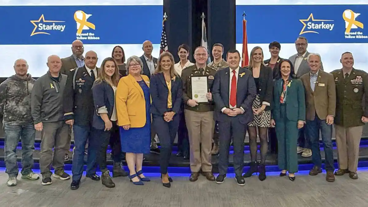 Starkey was honored at the event for going “above and beyond” in supporting service members, veterans, and their families.