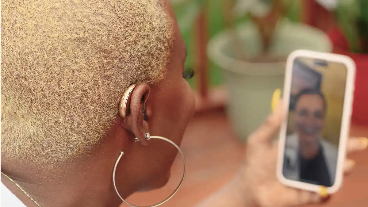 Smartphone apps can be tremendously helpful for hearing aid use, but most prescription and over-the-counter hearing aids have automatic programs that perform well without continual reliance on the app. Photo: Starkey Edge AI.