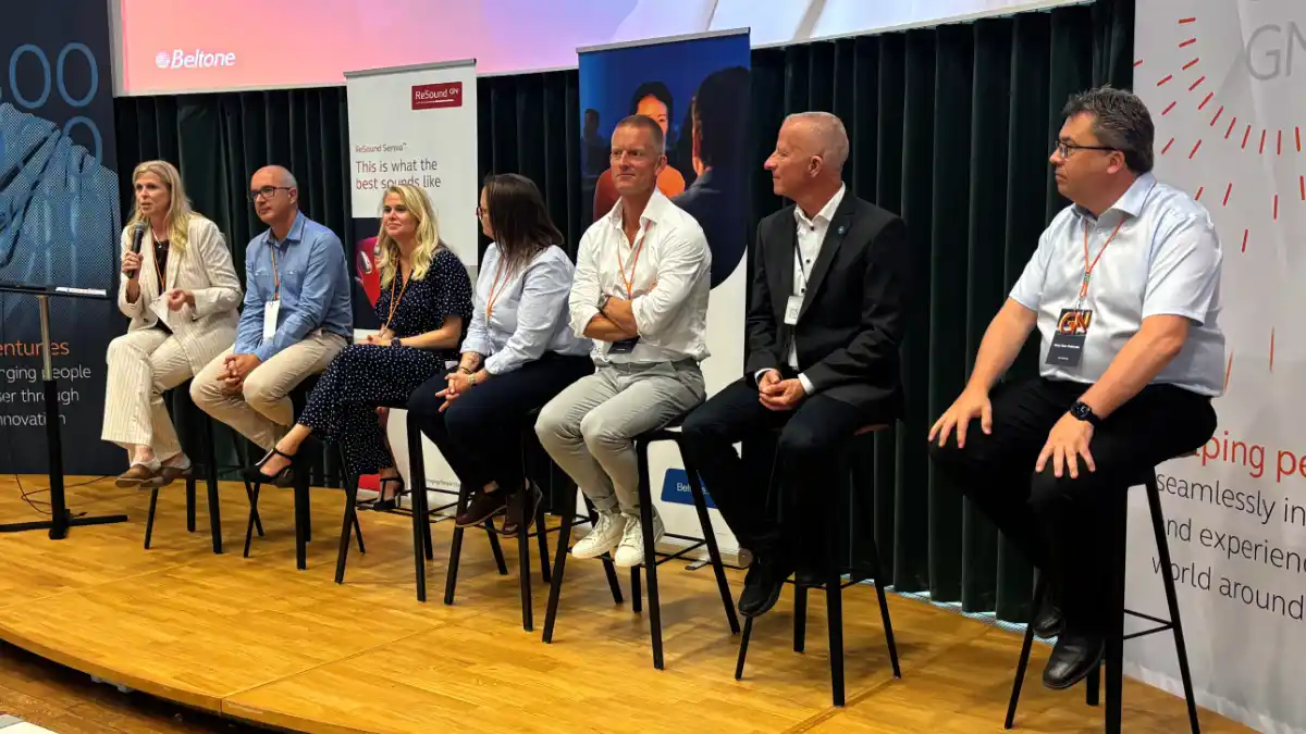 Seven presenters at GN headquarters in Ballerup