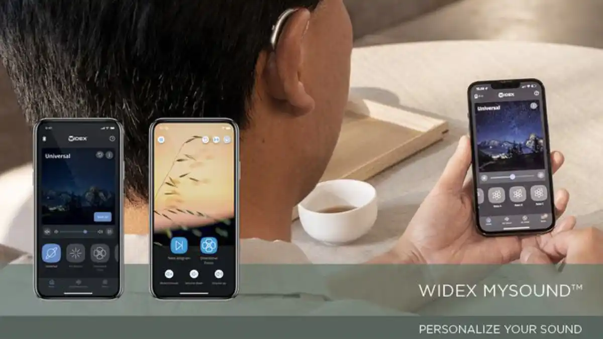 Along with its personalization features, the Widex MySound app allows you to adjust the sound of the hearing aids, including changes to the volume, program settings, and directional focus, as well as control the audio streaming from iPhone and many Android phones.