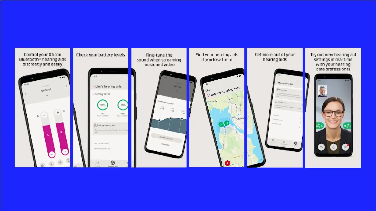The new Companion app allows for discreet control of the hearing aids, checking battery status, fine-tuning streamed audio, finding your hearing aids when misplaced, and real-time virtual meetings with your HCP.