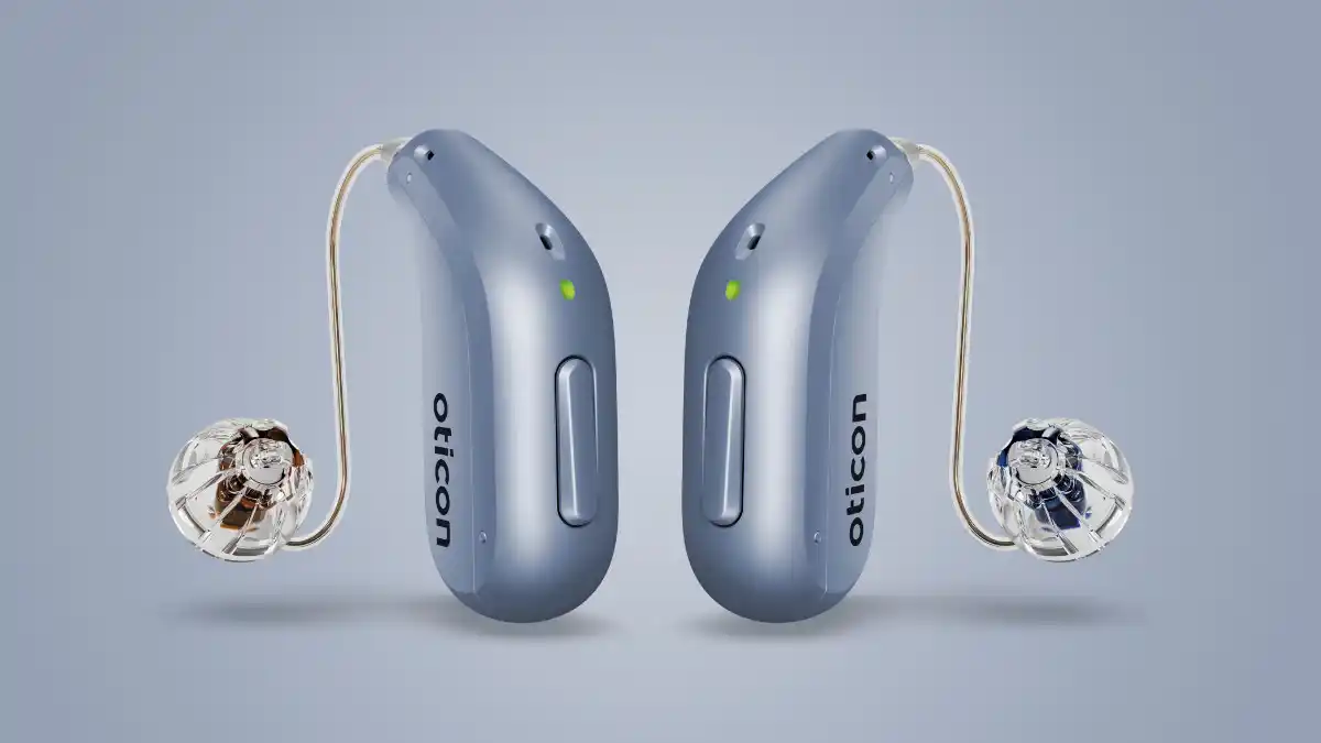 Oticon Intent mini-RITE hearing aids.