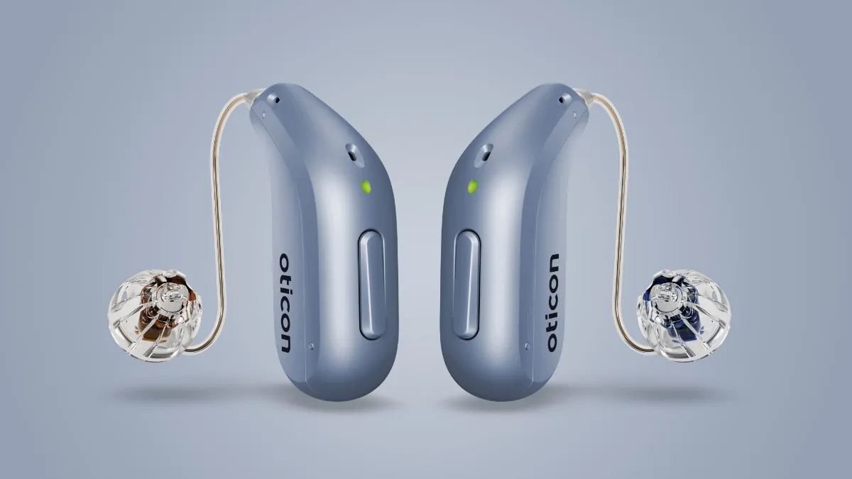 Oticon Intent mini-RITE hearing aids.
