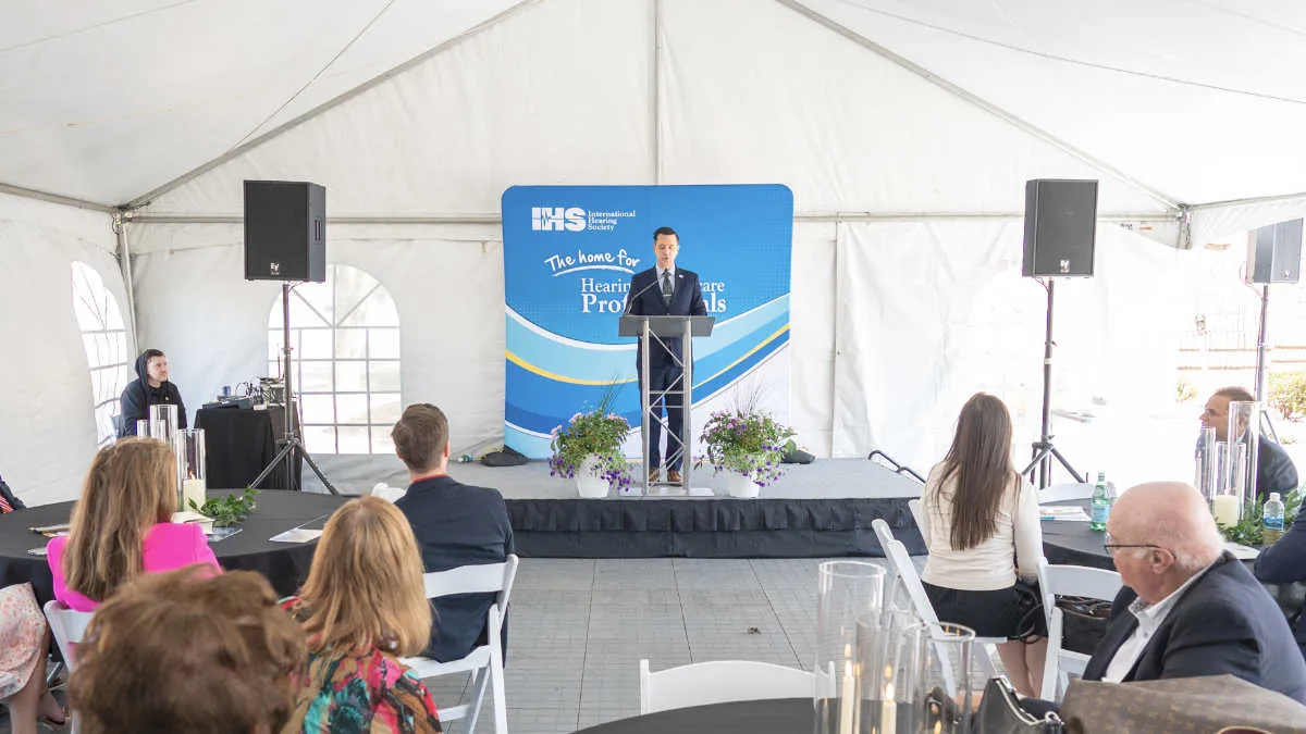 IHS President Patrick Kochanowski, BS, ACA, BC-HIS, delivered opening remarks at the IHS ribbon cutting ceremony.