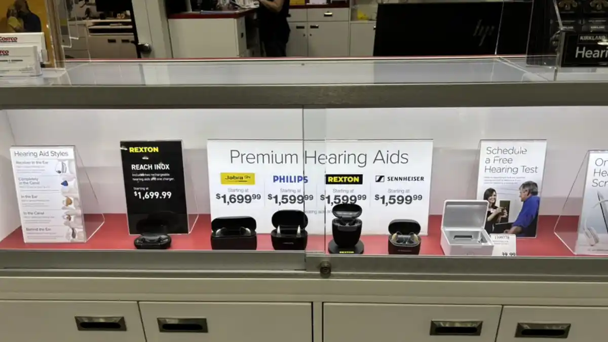 Costco Hearing Center display.