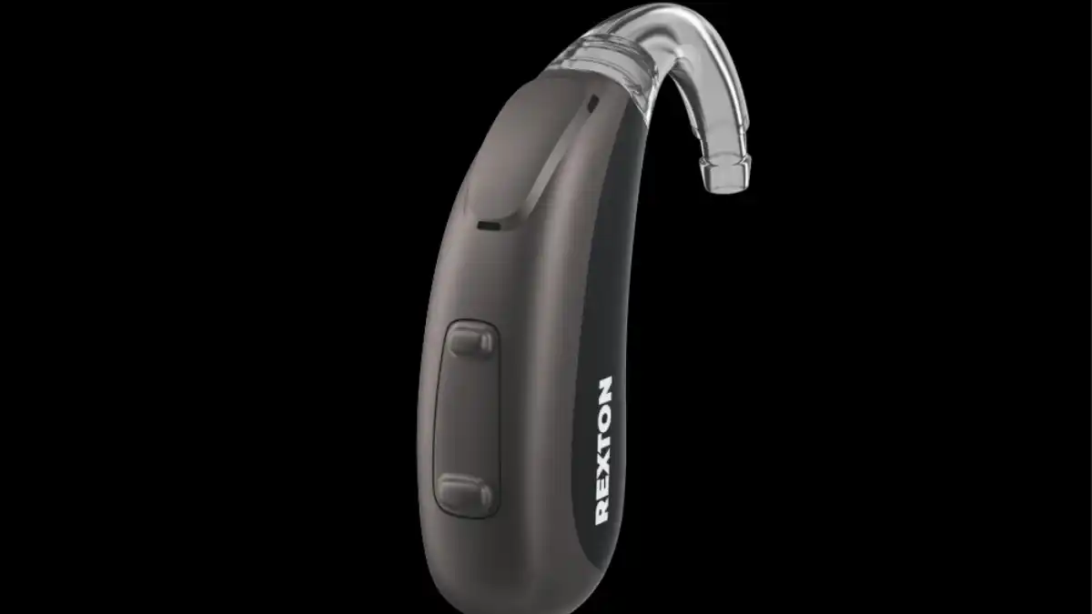 A larger Rexton BiCore B Li M Rugged BTE hearing aid
