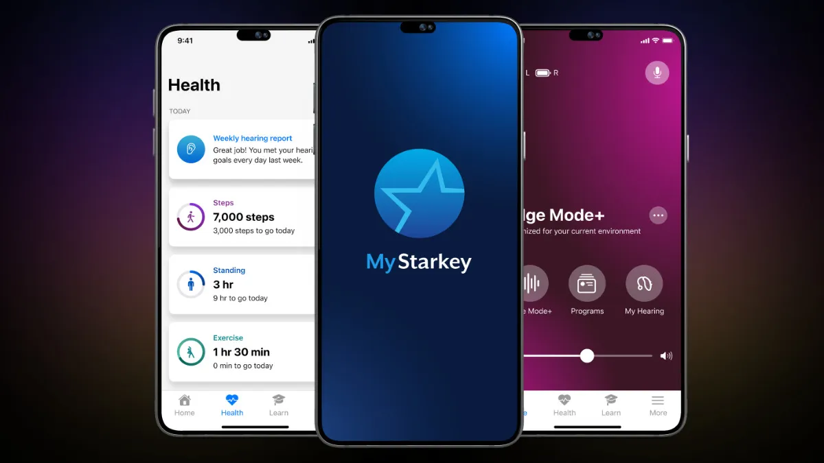 The My Starkey app is the control center for Genesis AI hearing aids.