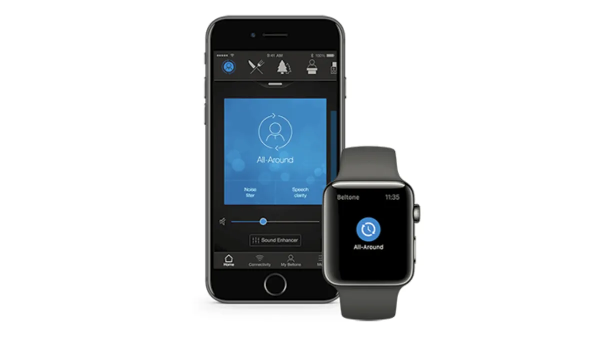 Beltone HearMax app and Apple Watch version.