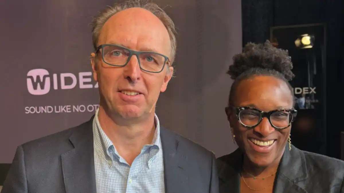 WSA's CEO Jan Makela and Global Head of Widex Marketing Ngozi Amobi.