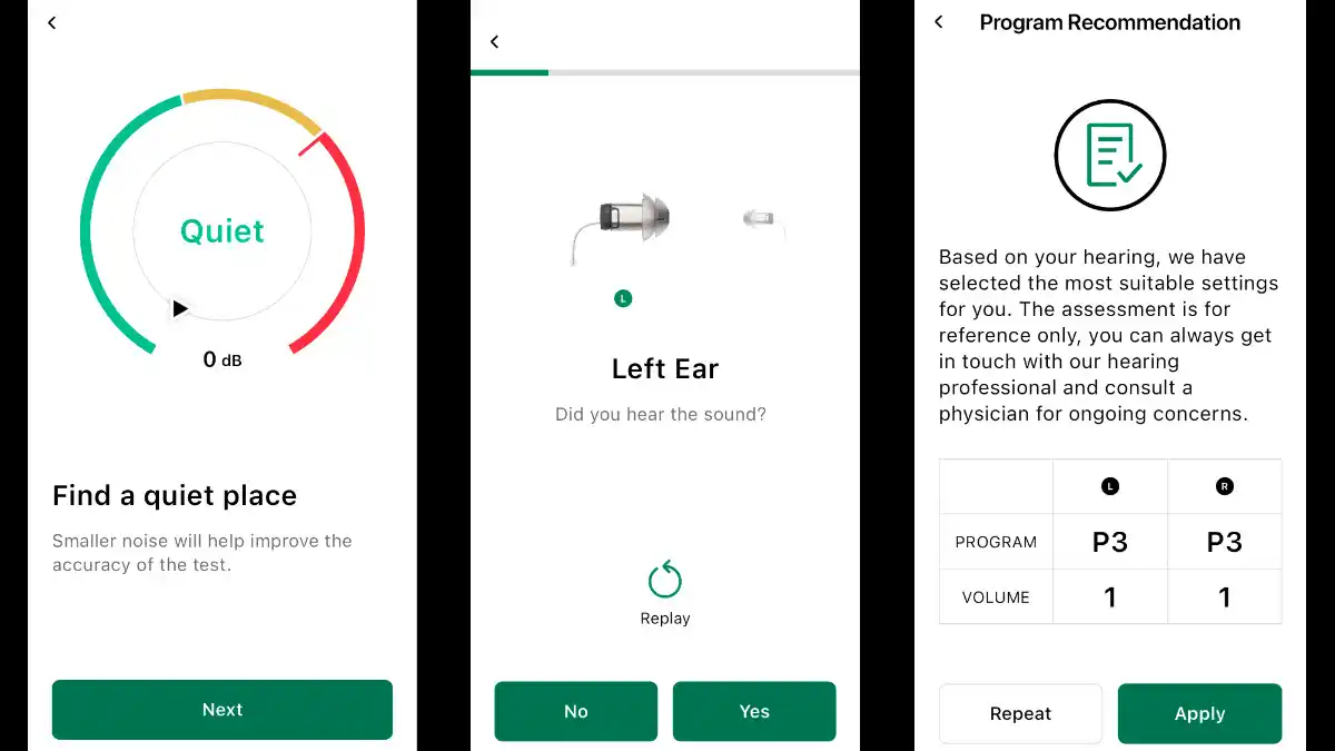 Here I am performing the on-ear assessment through the Zepp app.