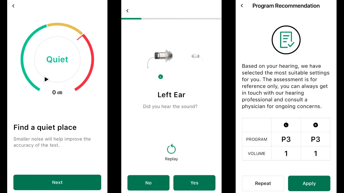 Here I am performing the on-ear assessment through the Zepp app.