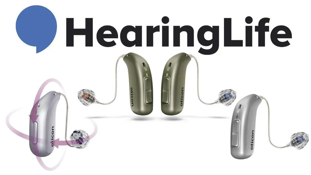 Oticon Intent, Real, and More (pictured, l to r), as well as Oticon Zircon and custom in-ear Own hearing aids, are the most popular models at HearingLife.
