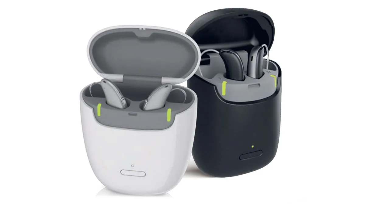 Hear.com Horizon Go AX (left) and Style AX (right) both offer stylish portable charger cases. 