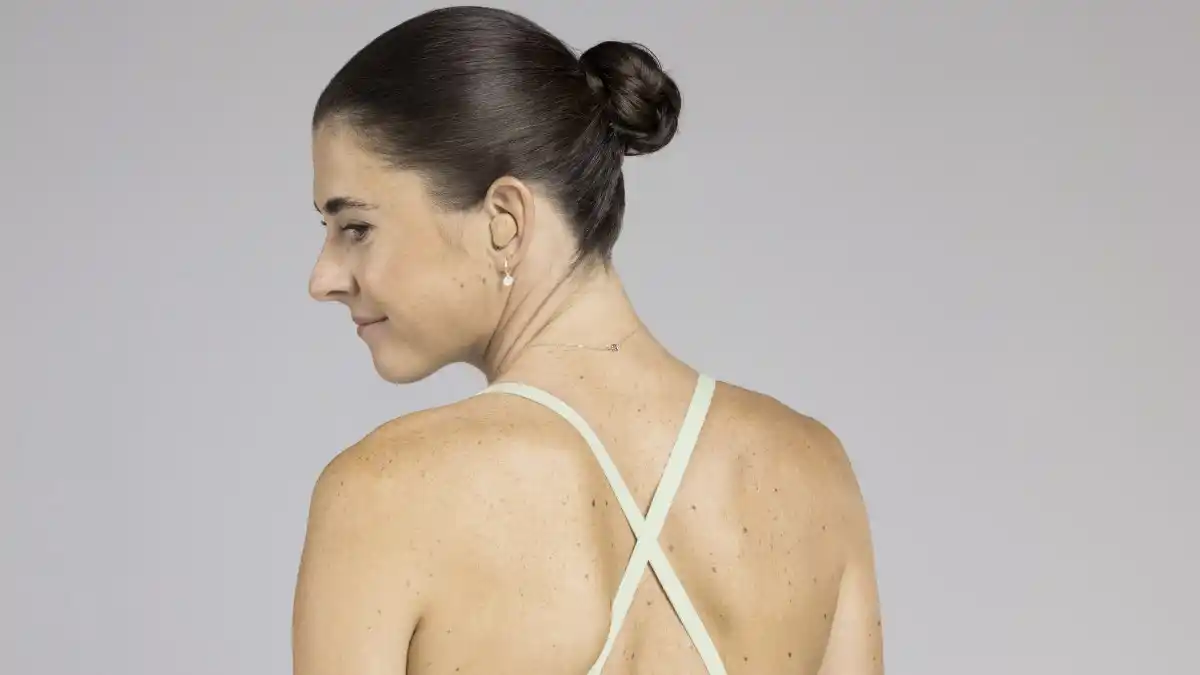 Paralympic athlete Olivia Green with her hearing aids.