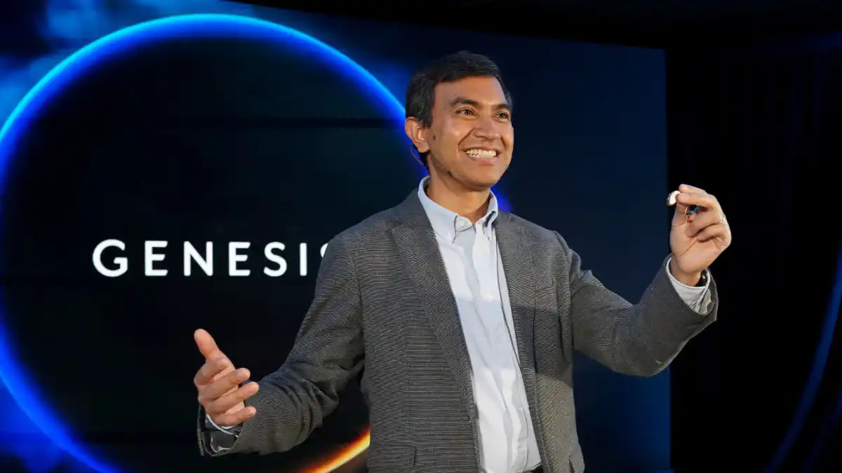 Starkey's Achin Bhowmik, PhD, presents the keynote at the 2023 tinyML [Machine Learning] Summit.