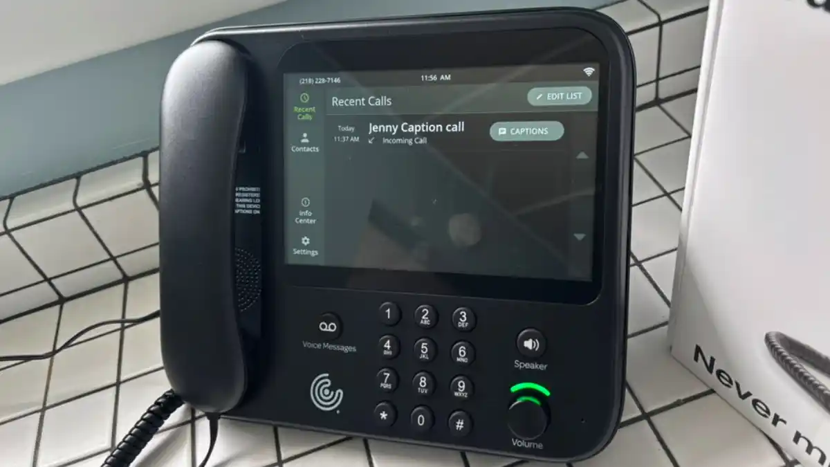 The newly installed CaptionCall Model 88T.