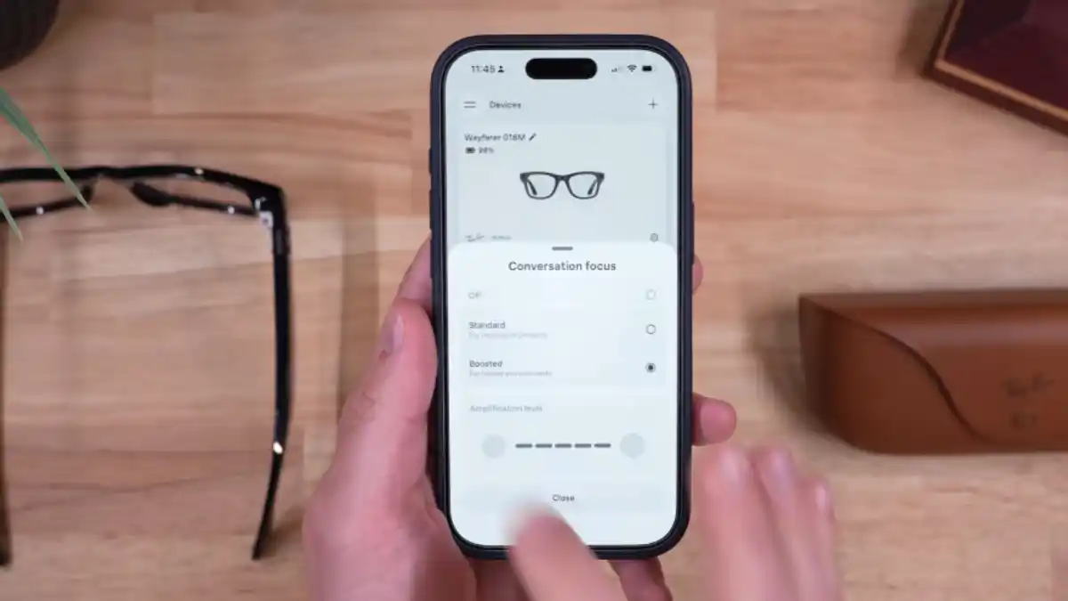 Ray Ban Meta Conversation Focus Screen